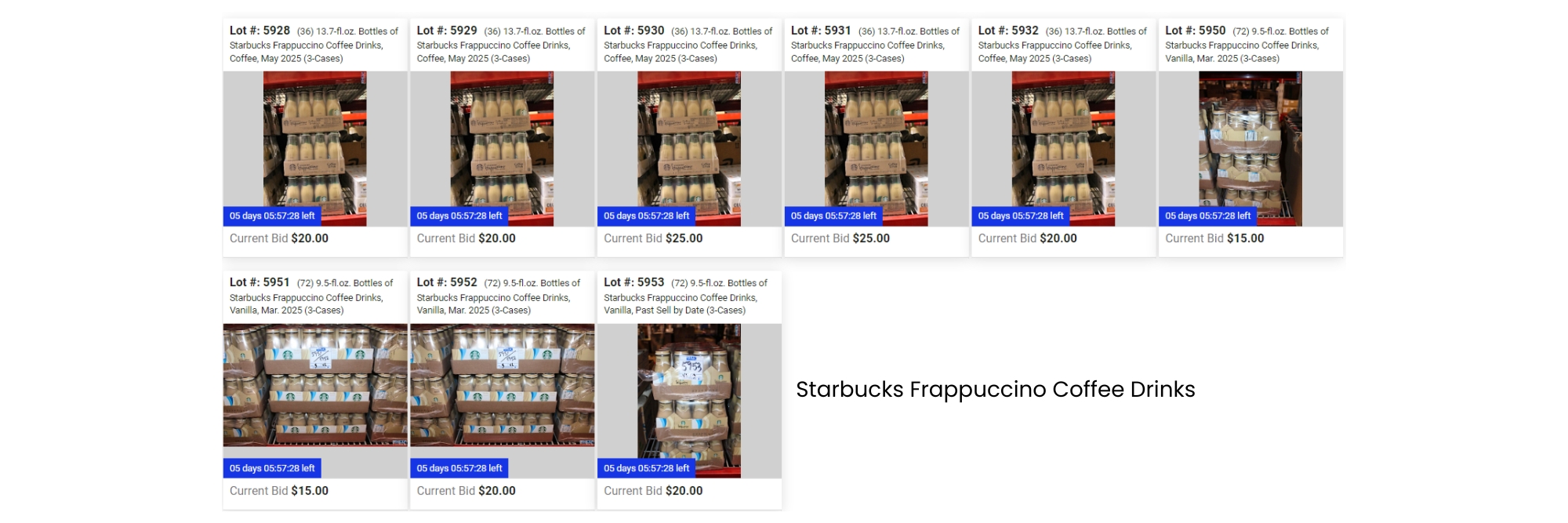Starbucks Frappuccino Coffee Drinks